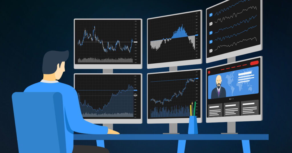 An image of a day trader getting excited for the price movement.